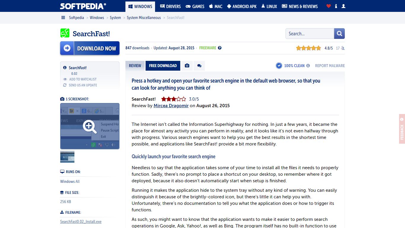 Download SearchFast! 0.02 - softpedia